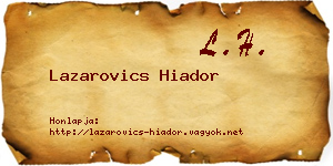 Lazarovics Hiador névjegykártya